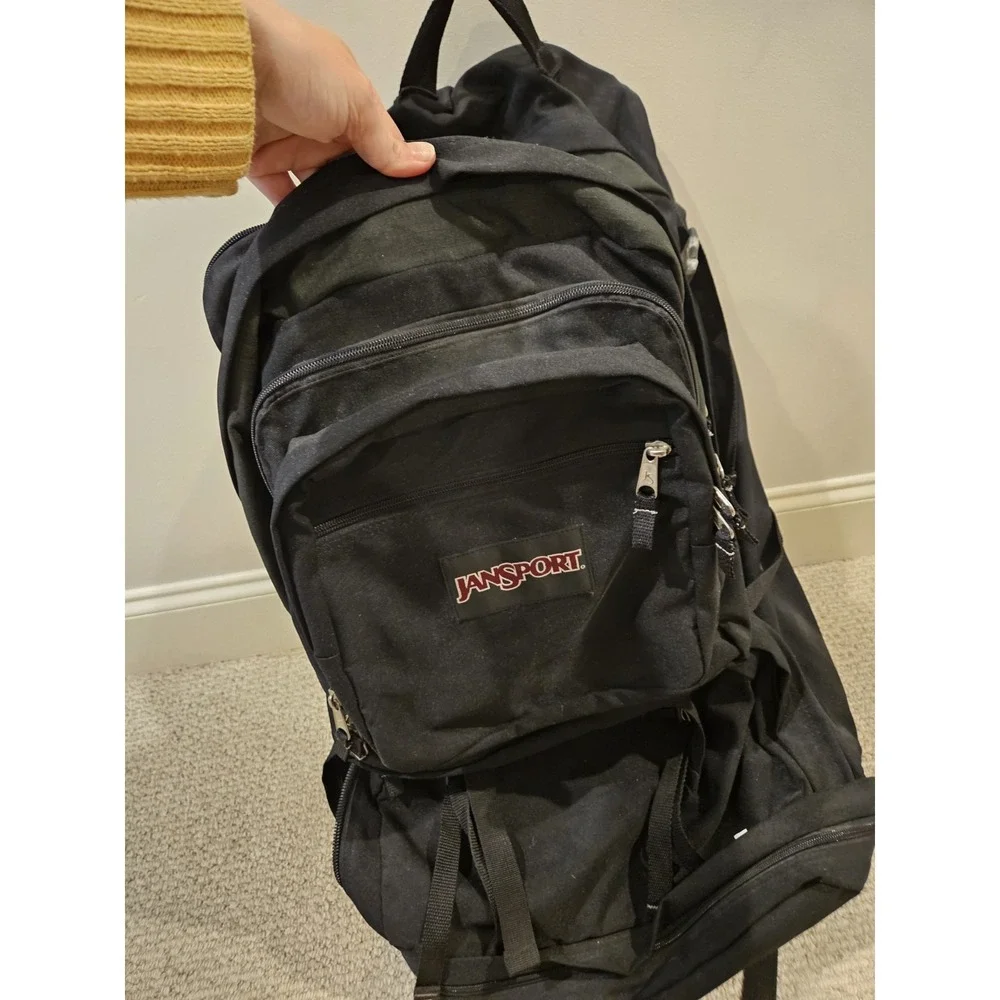 JANSPORT Hiking BACKPACK With Removable Day Pack Black Internal Frame EUC‎ Tall